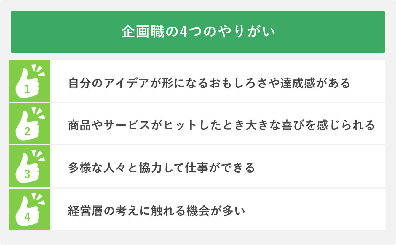 企画職の4つのやりがい