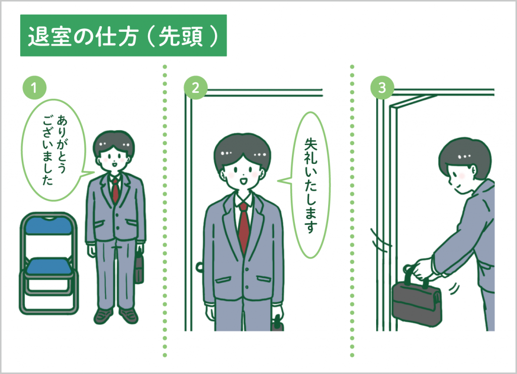 退室の仕方(先頭)