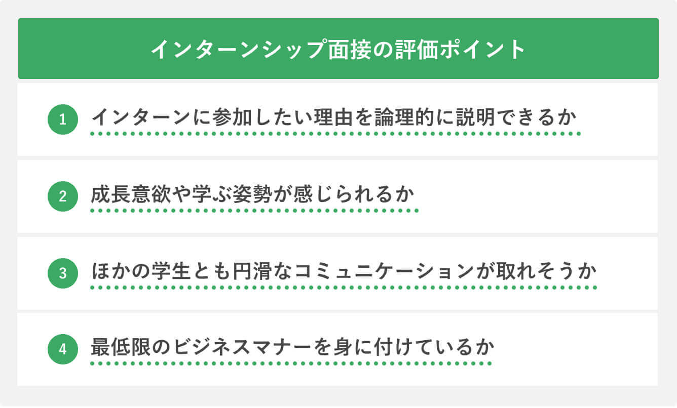 インターンシップ面接の評価ポイント