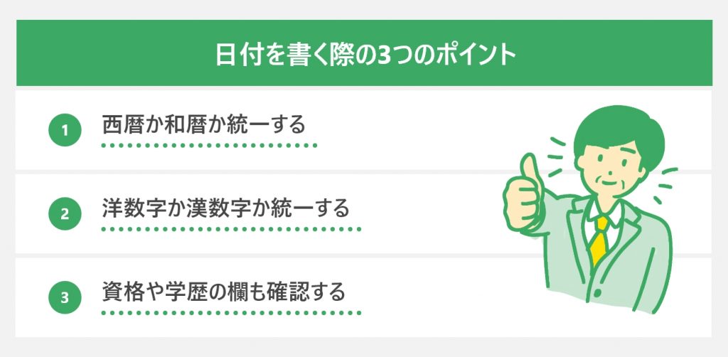 日付を書く際の3つのポイント