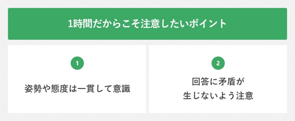 1時間だからこそ注意したいポイント