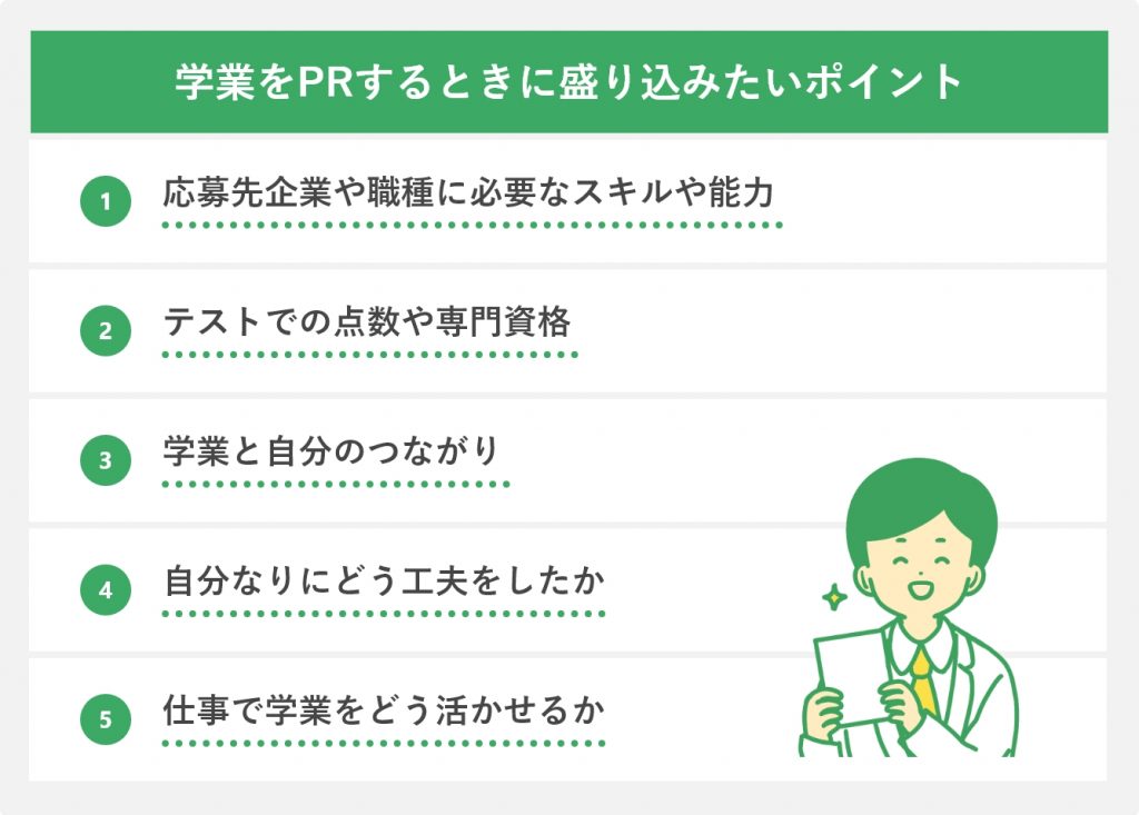 学業をPRするときに盛り込みたいポイント