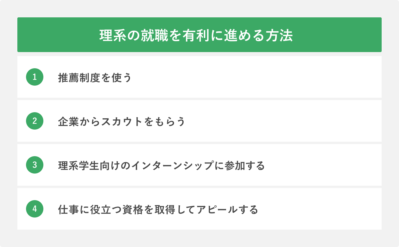 理系の就職を有利に進める方法