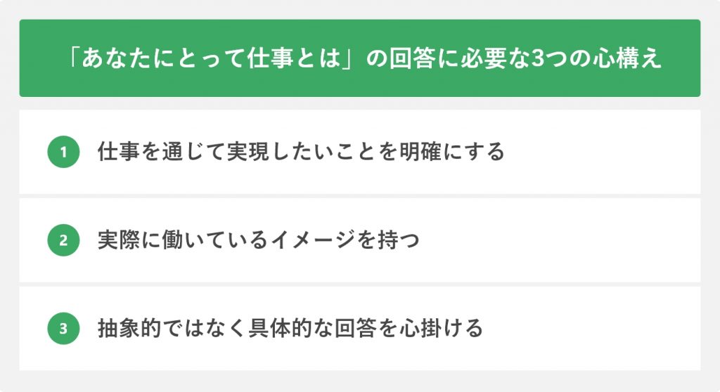 「あなたにとって仕事とは」の回答に必要な3つの心構え