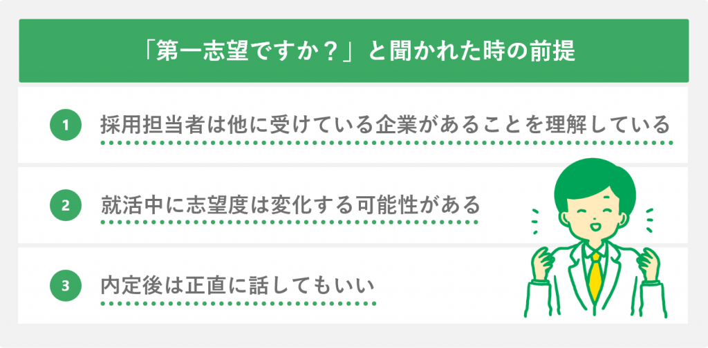 「第一志望ですか?」と聞かれた時の前提