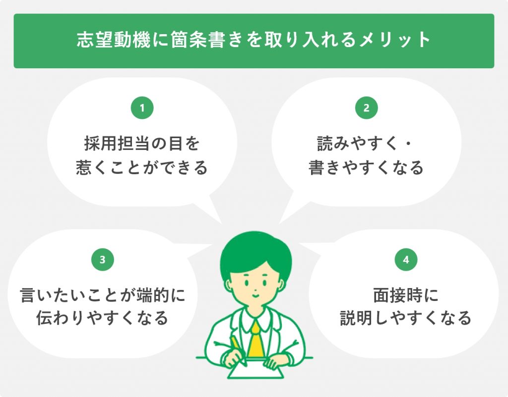 志望動機に箇条書きを取り入れるメリット