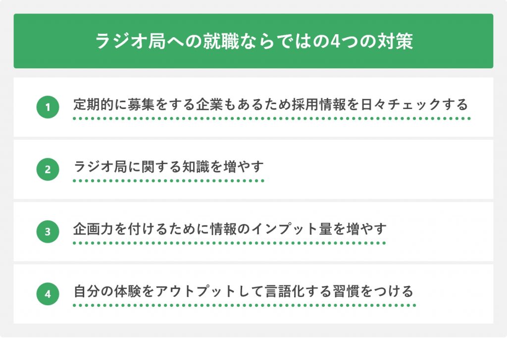 ラジオ局への就職ならではの4つの対策