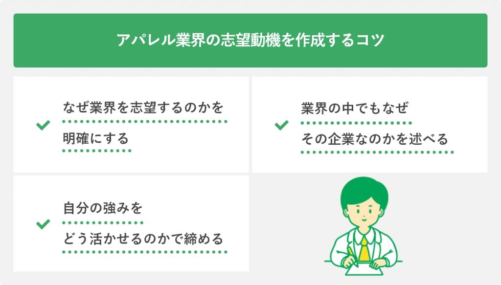 アパレル業界の志望動機を作成するコツ