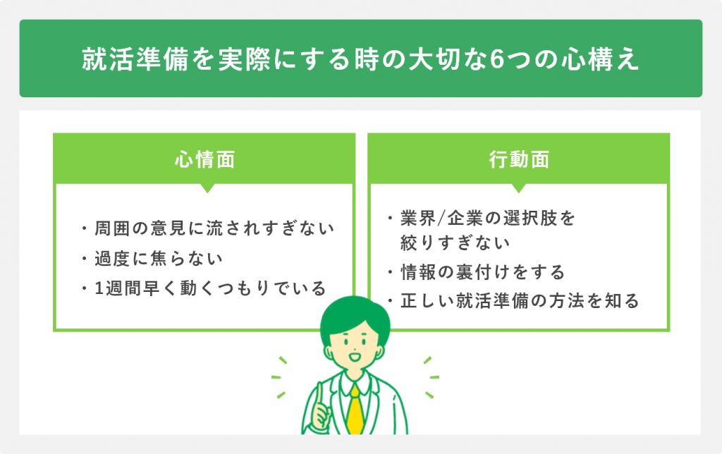 就活準備を実際にする時の大切な6つの心構え
