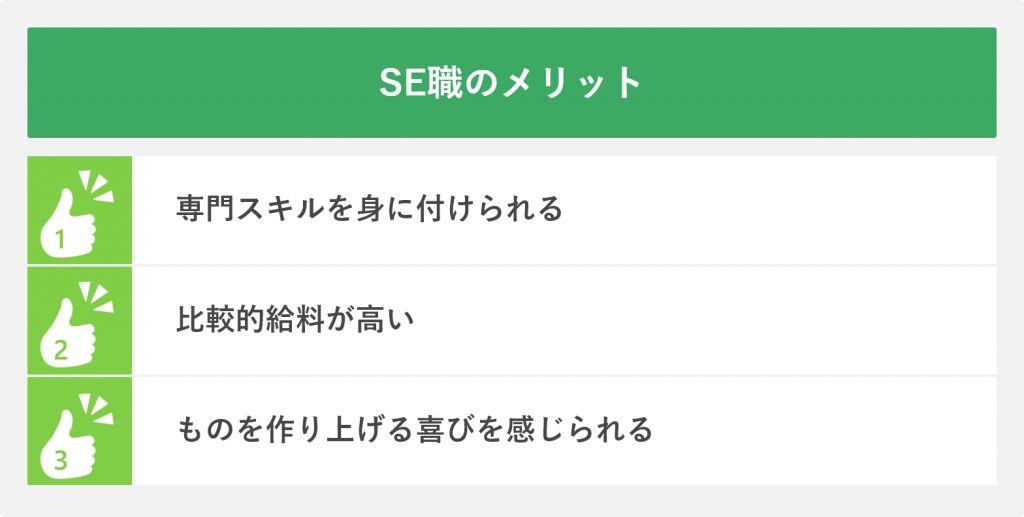 SE職のメリット
