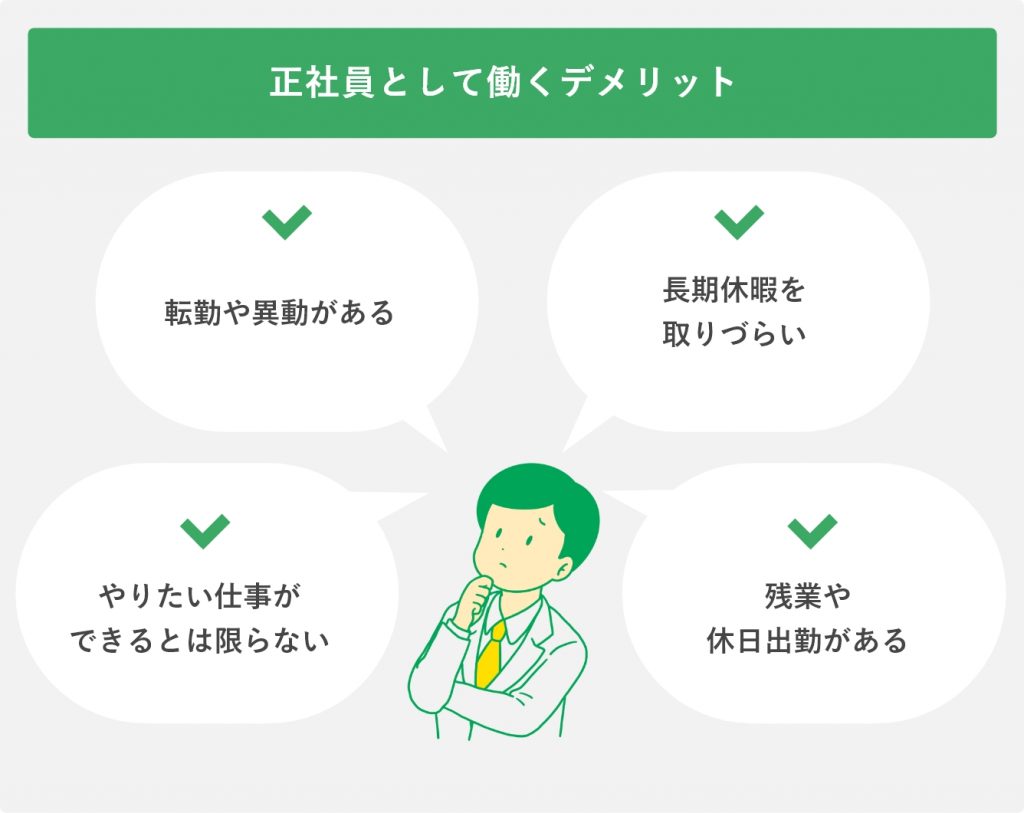 正社員として働くデメリット