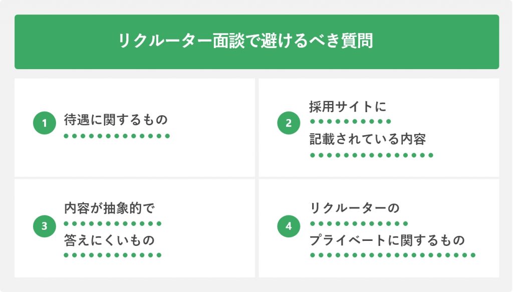 リクルーター面談で避けるべき質問