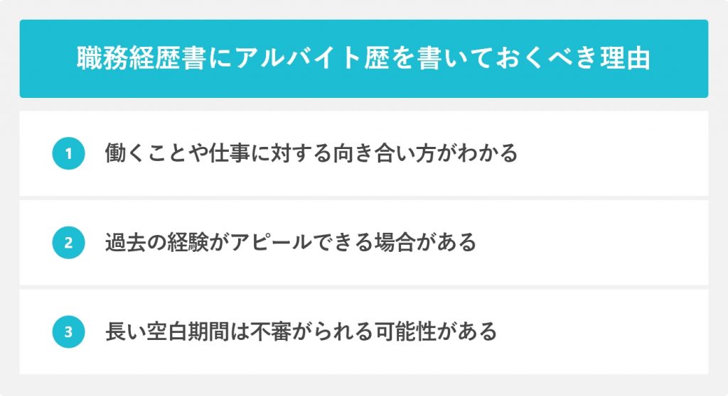 職務経歴書にアルバイト歴を書いておくべき理由