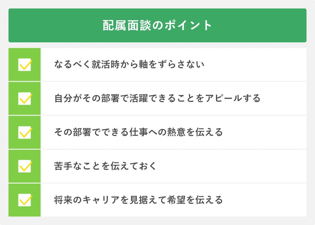 配属面談のポイント