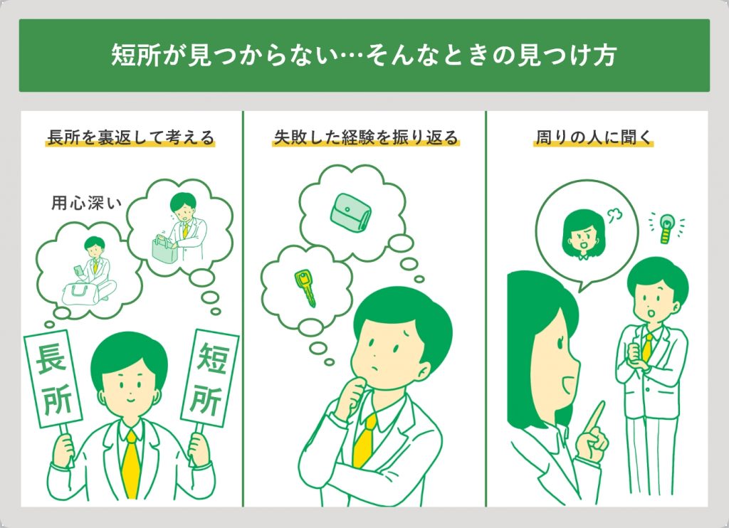 短所が見つからない…そんなときの見つけ方