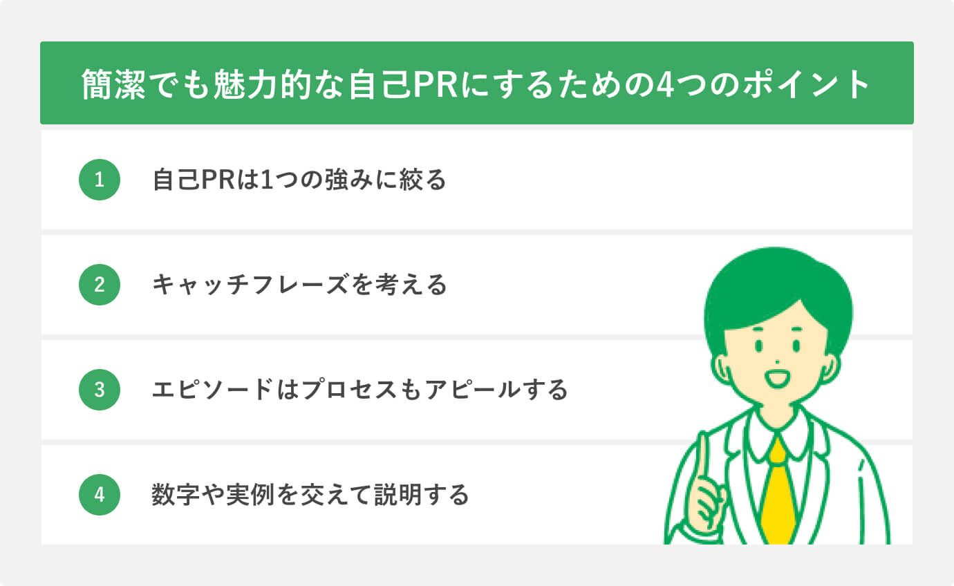 簡潔でも魅力的な自己PRにするための4つのポイント