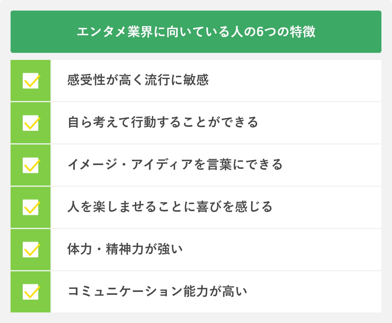エンタメ業界に向いている人の6つの特徴