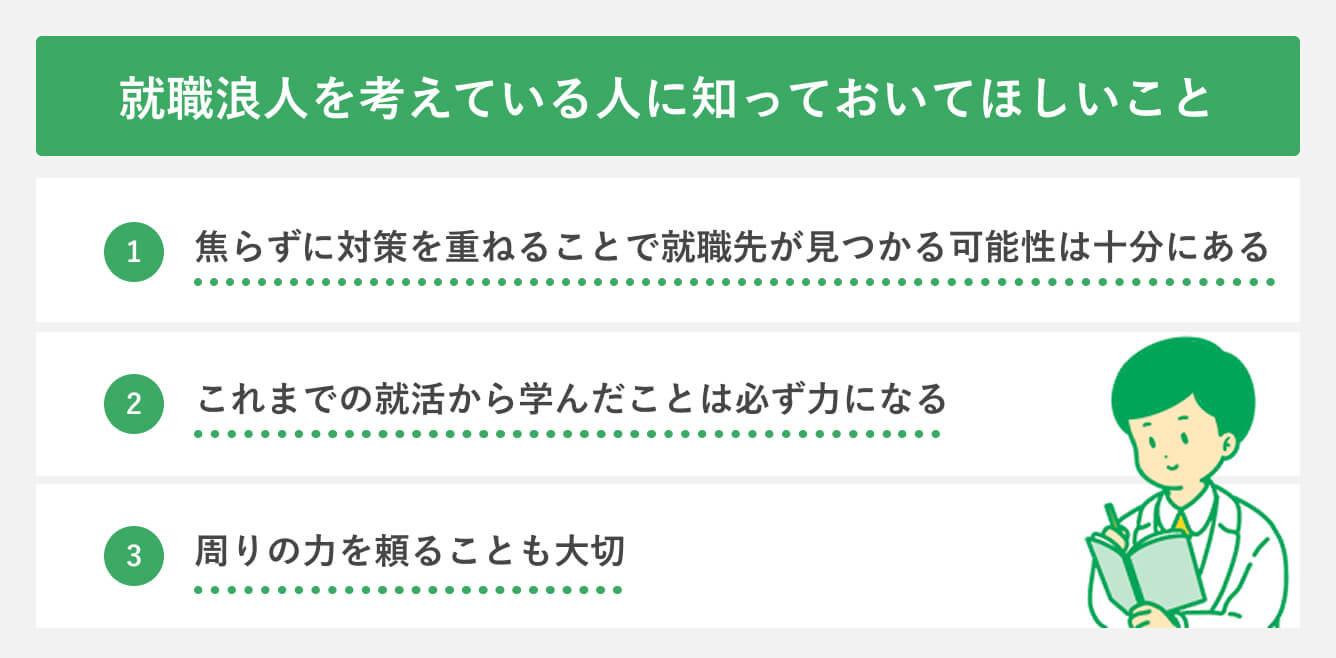 就職浪人を考えている人に知っておいてほしいこと