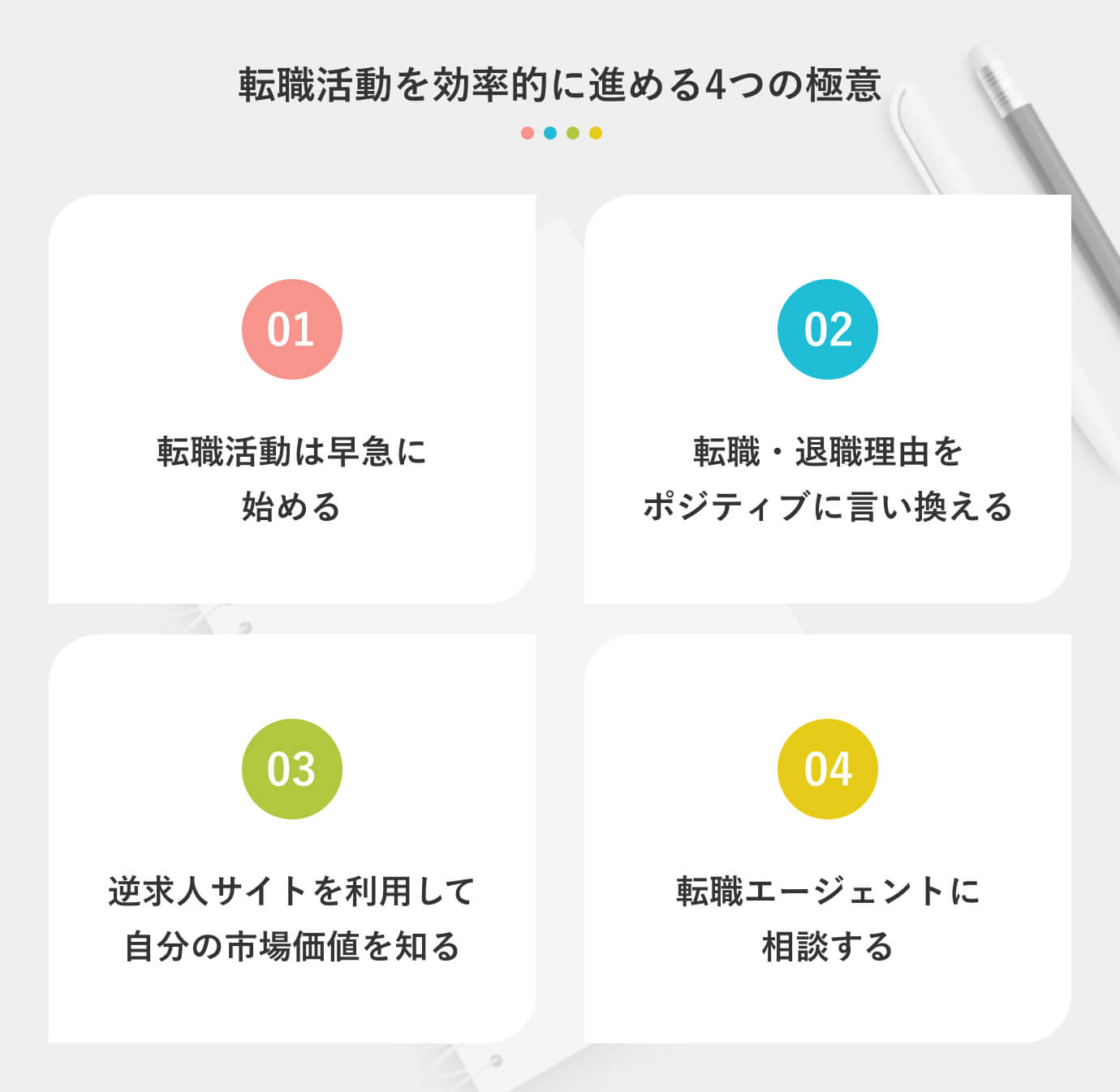 転職活動を効率的に進める4つの極意