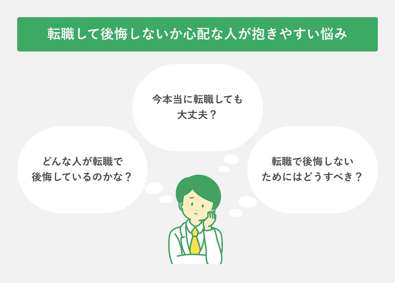 転職して後悔しないか心配な人が抱きやすい悩み