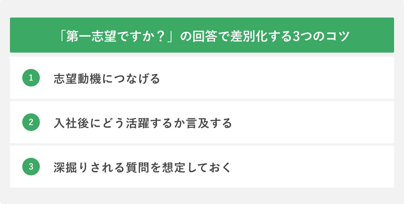 「第一志望ですか?」の回答で差別化する3つのコツ