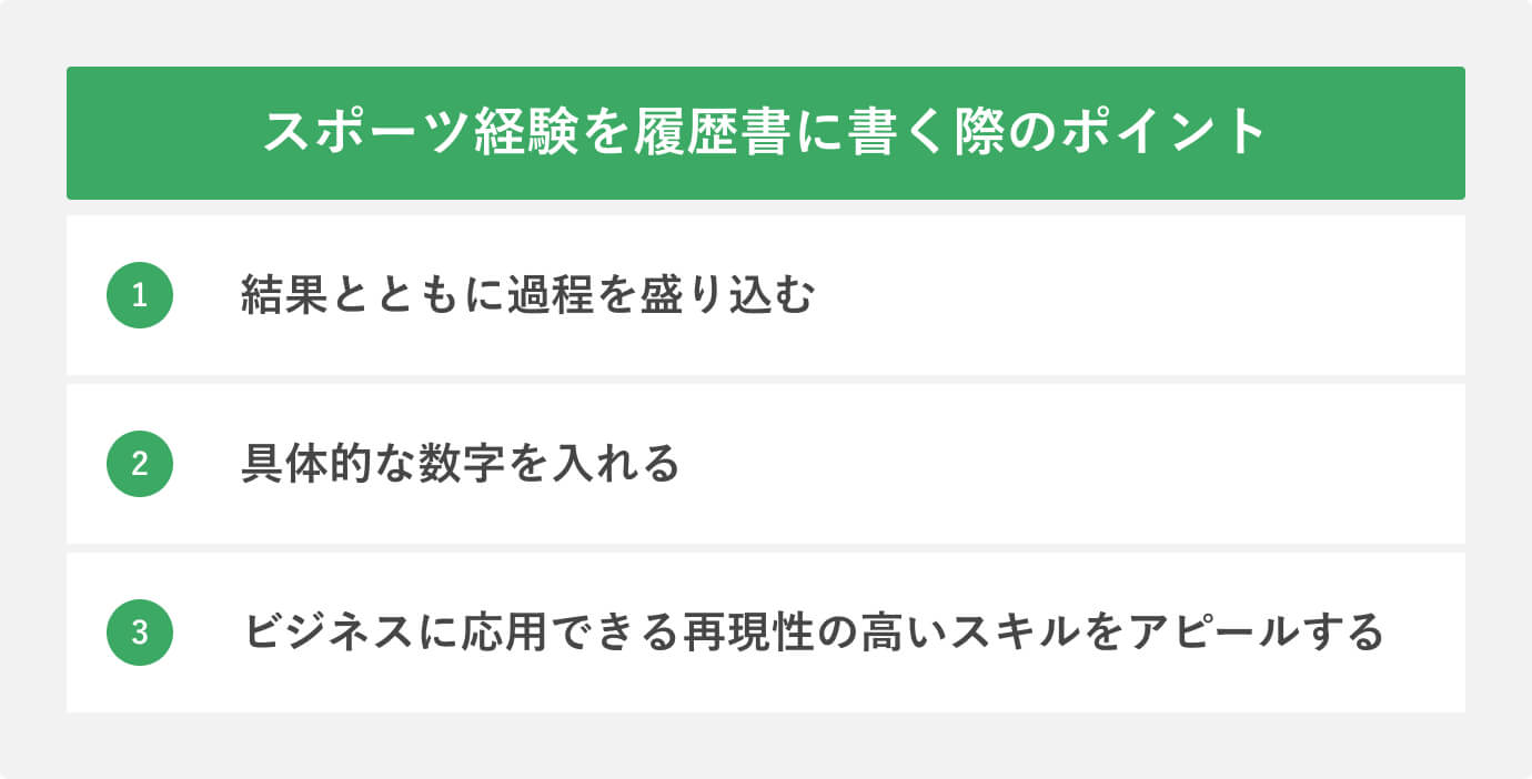 スポーツ経験を履歴書に書く際のポイント