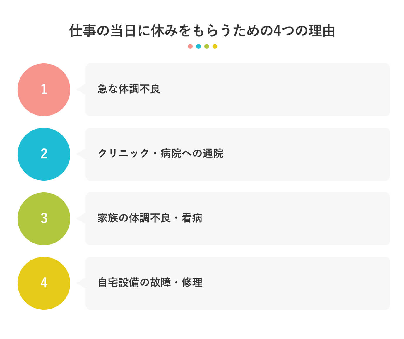 仕事の当日に休みをもらうための4つの理由