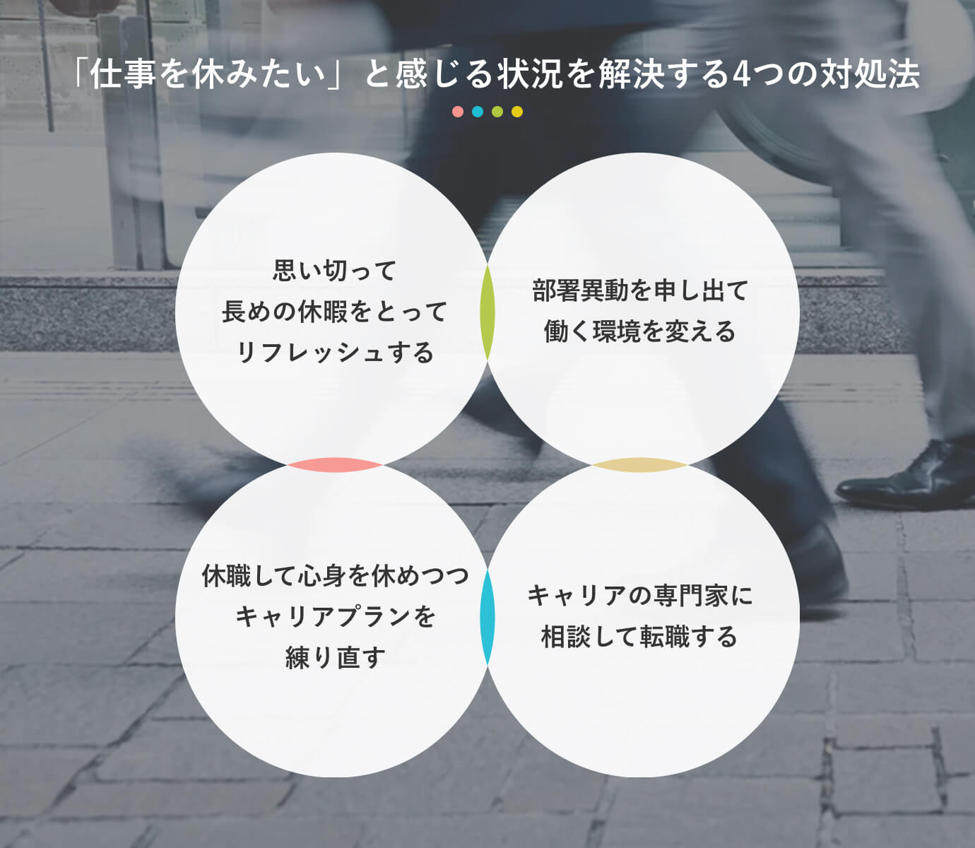 「仕事を休みたい」と感じる状況を解決する4つの対処法