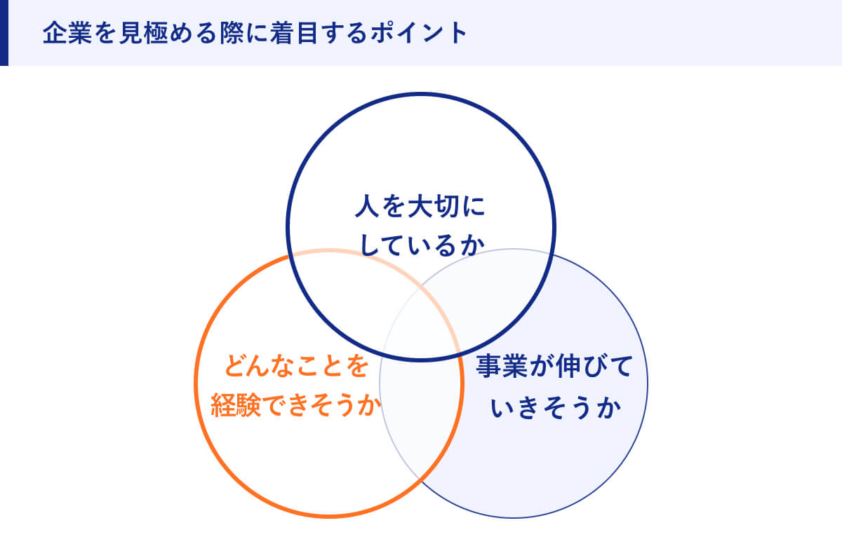 企業を見極める際に着目するポイント