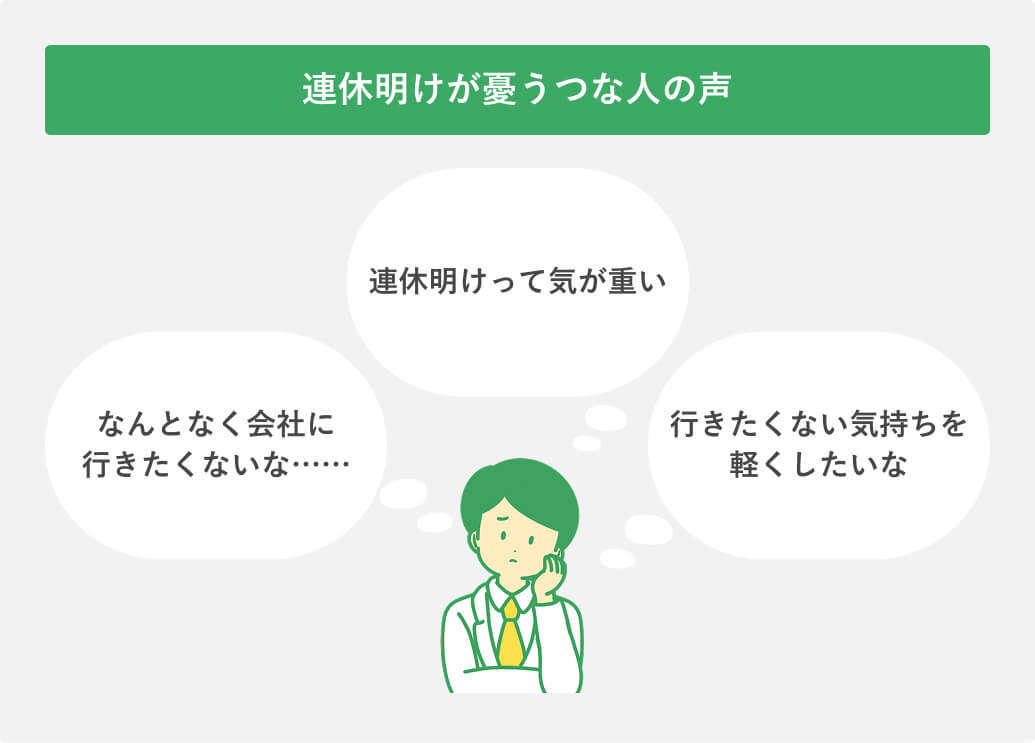 連休明けが憂うつな人の声