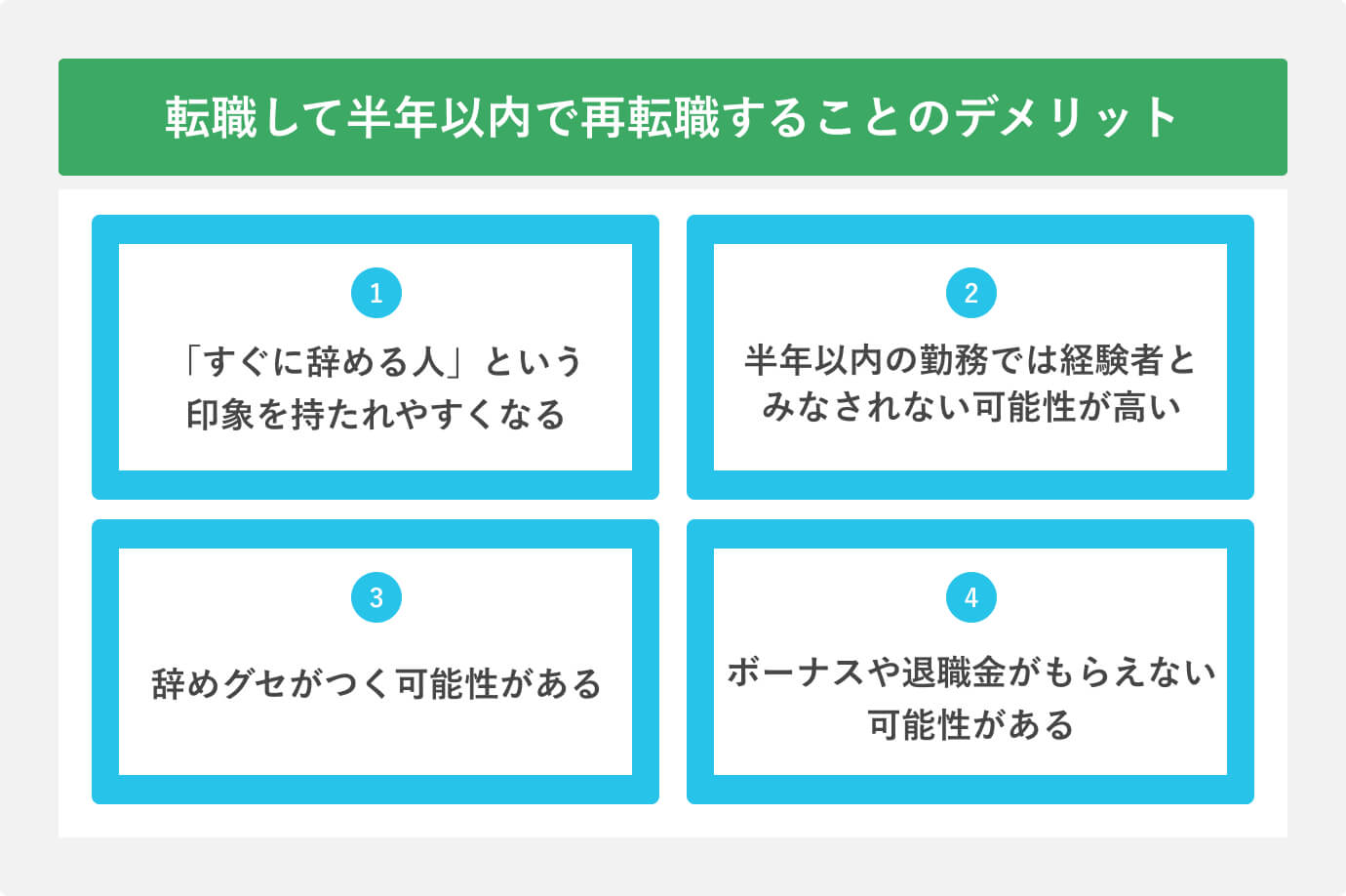 転職して半年以内で再転職することのデメリット