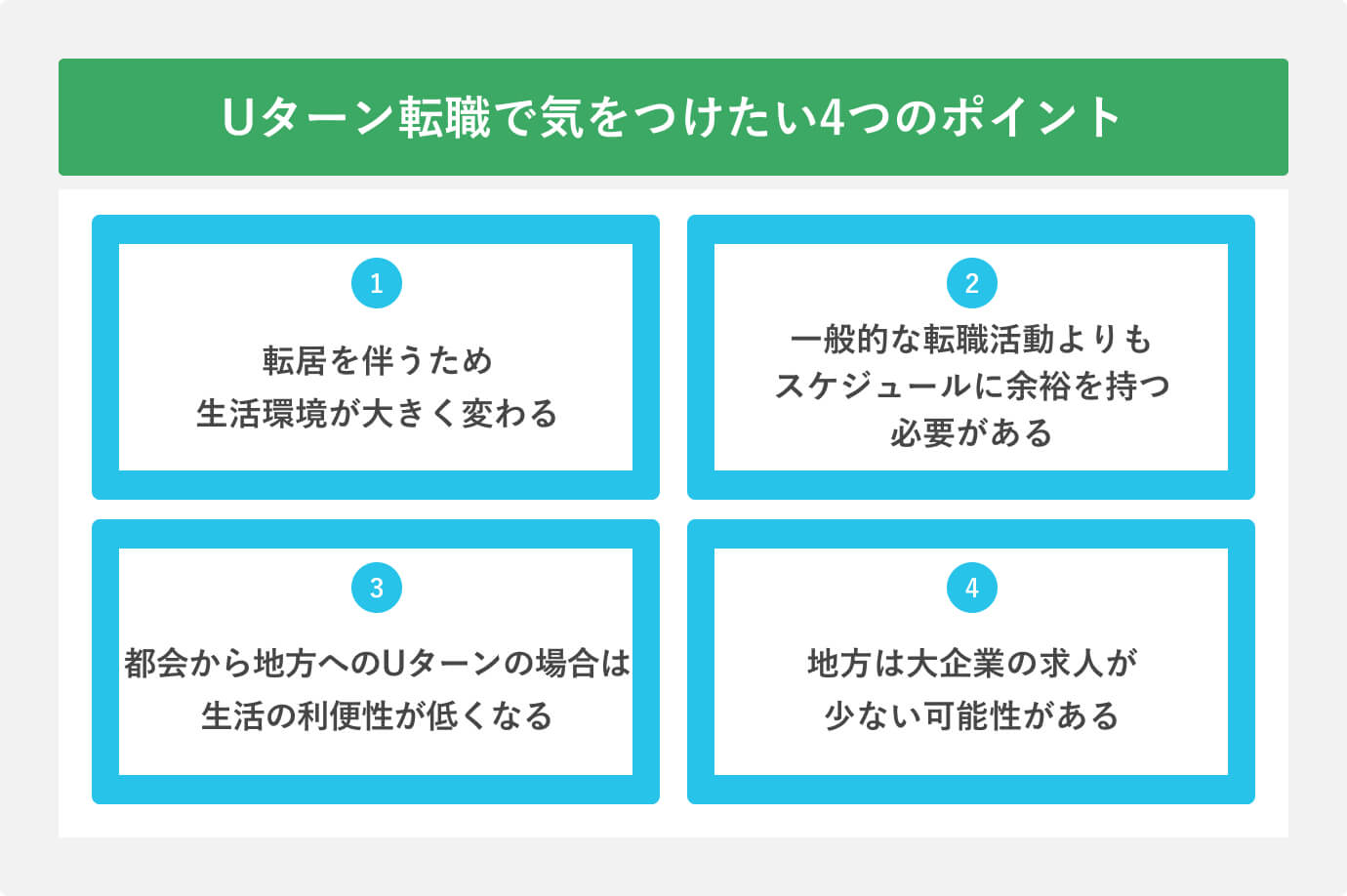 Uターン転職で気をつけたい4つのポイント