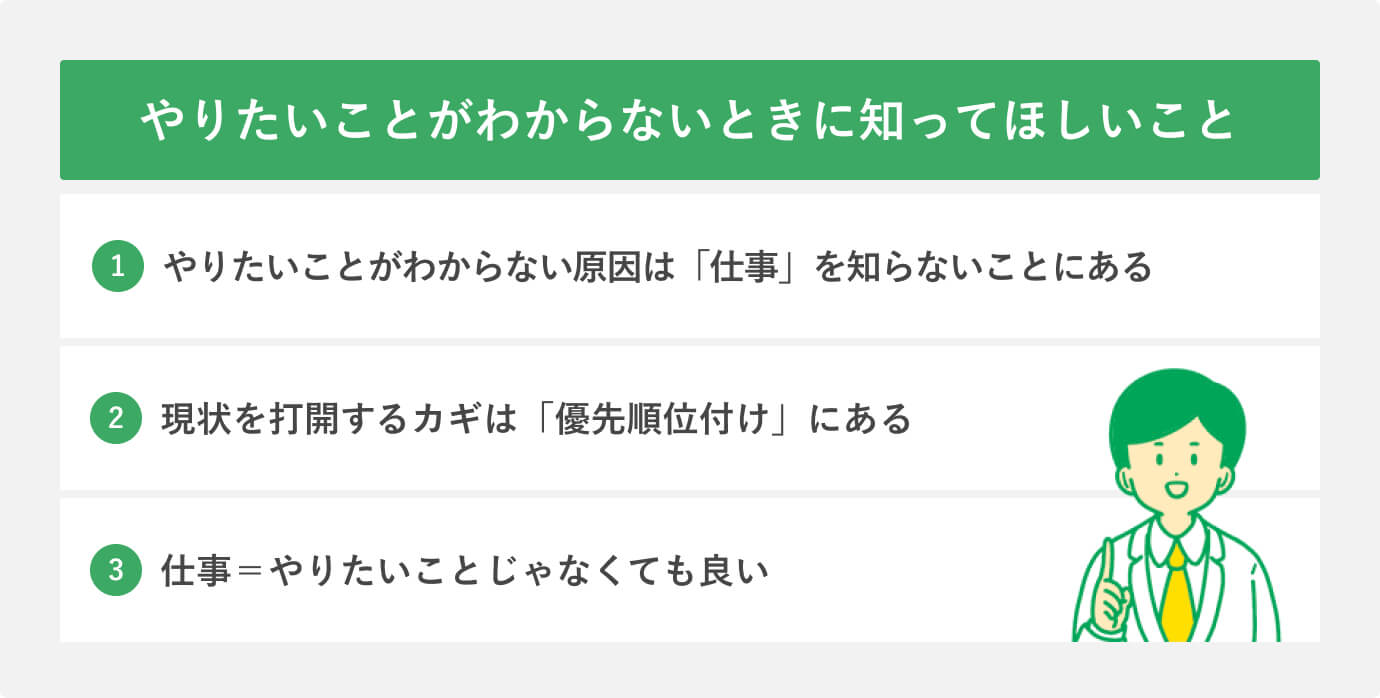 やりたいことがわからないときに知ってほしいこと