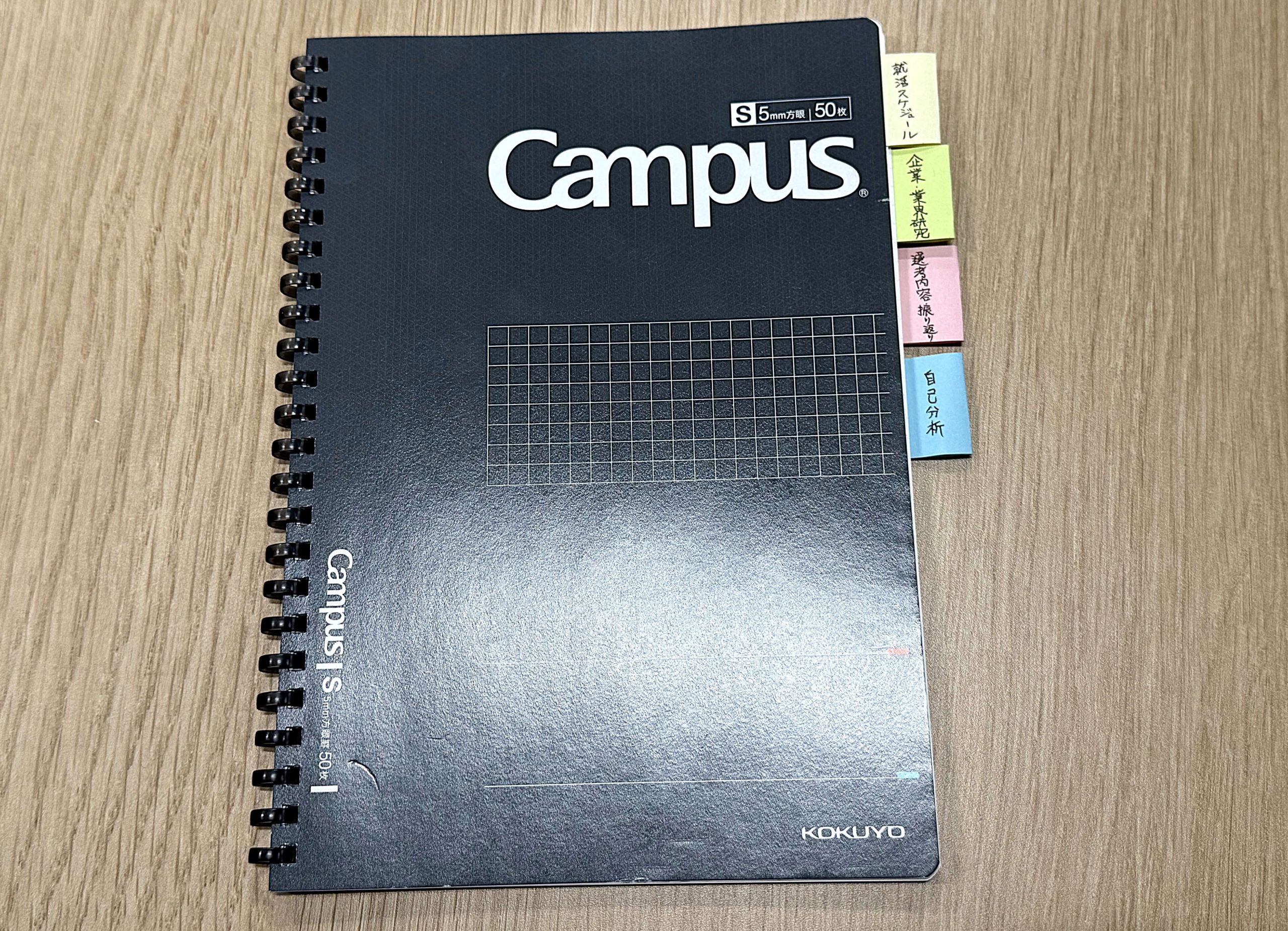 ステップ①ノートを4つのパートに分ける