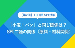 【第2回】1日1問 SPI対策 「「秒：分」と同じ関係は？ SPI 二語の関係（原料・材料関係）